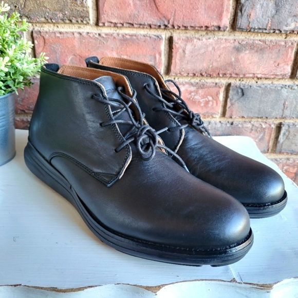 KURU Shoes New Kuru Aalto Jet Black Leather Chukka Lace Up Ankle